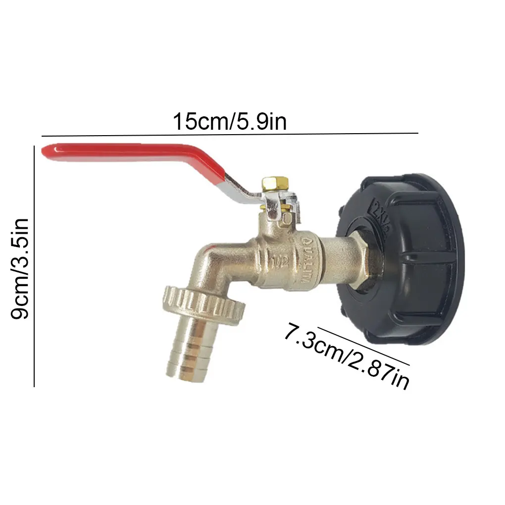 IBC Ball Spout Water Tap Rain Container Water Reservoir Dispenser Single Lever Brass Faucet, 1/2 Inch,3/4 Inch
IBC Ball Spout Water Tap Rain Container Water Reservoir Dispenser Single Lever Brass Faucet, 1/2 Inch,3/4 Inch