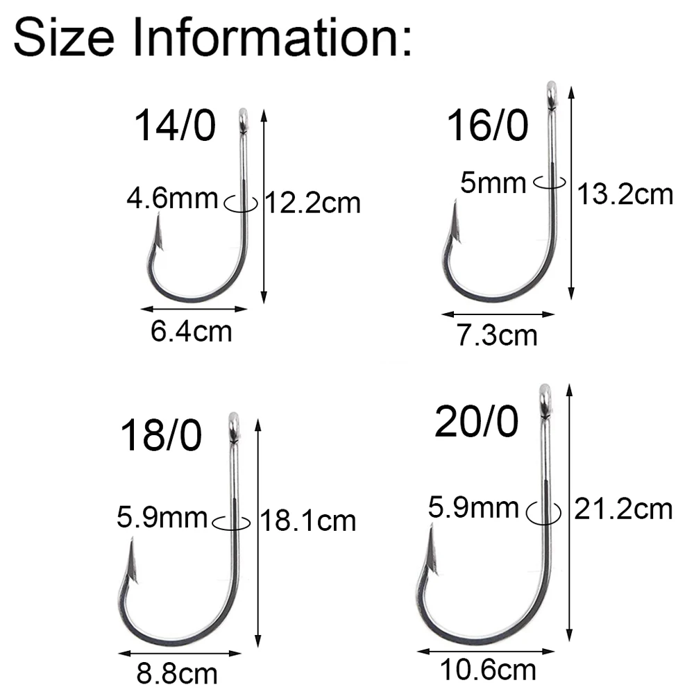 5 шт./лот рыболовный крючок из нержавеющей стали 14/0-20/0 акула большая игра рыба