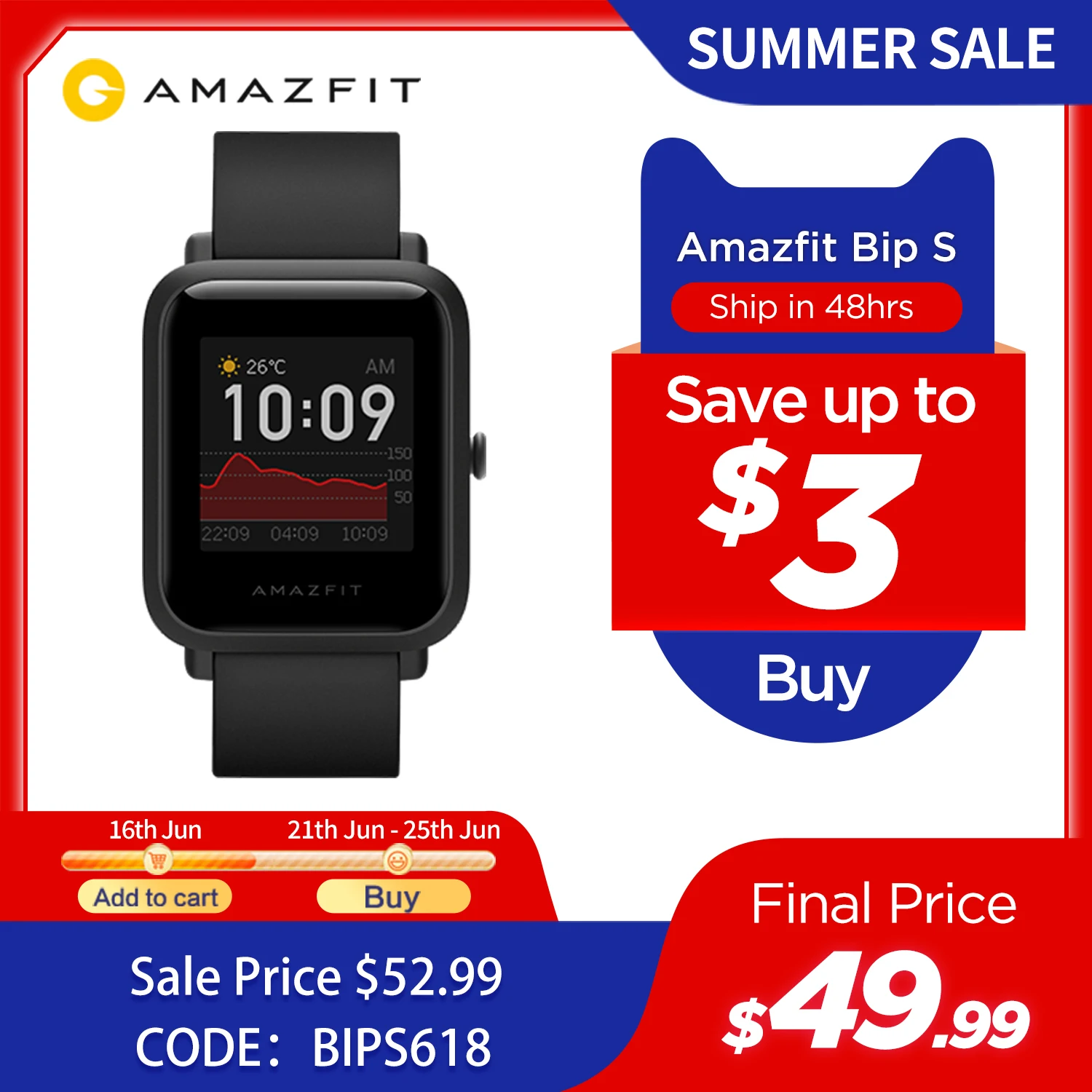 В наличии 2020 глобальных Amazfit Bip S Smartwatch 5ATM водонепроницаемый собран в GPS ГЛОНАСС