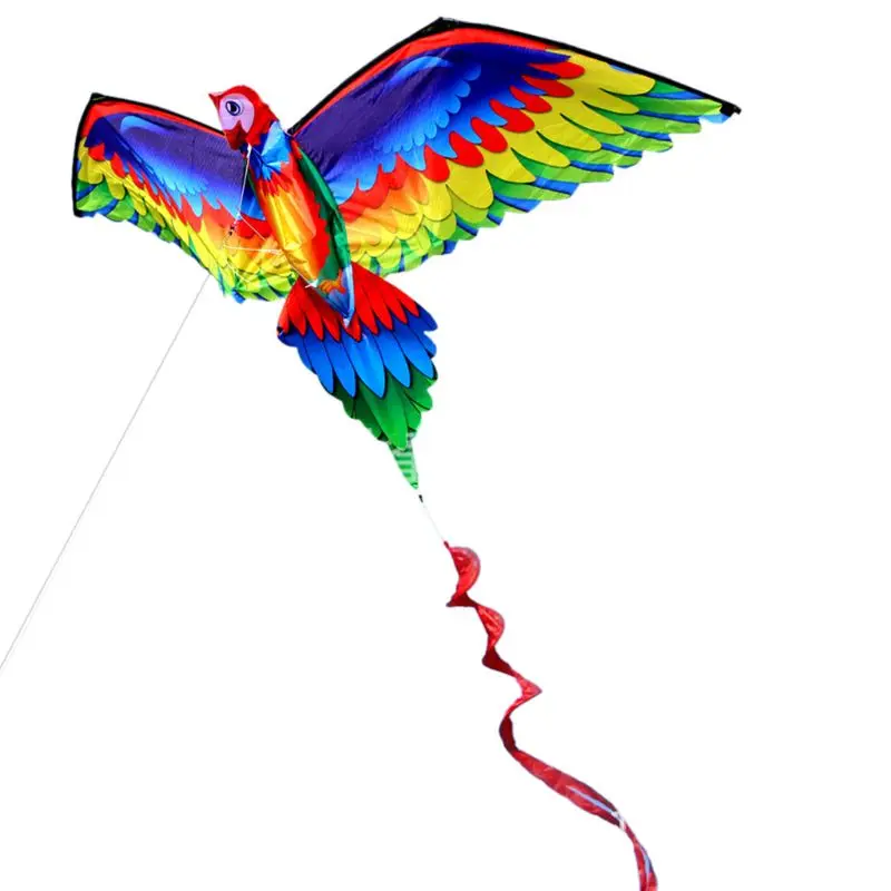 

N7ME Классическая 3D воздушный змей «попугай» с одиночной линией воздушных змеев с хвостом и ручкой, способный преодолевать Броды для взрослы...