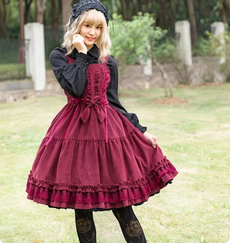 Autumn winter sweet lolita dress vintage lace bowknot victorian dress kawaii girl gothic lolita jsk loli cosplay
Autumn winter sweet lolita dress vintage lace bowknot victorian dress kawaii girl gothic lolita jsk loli cosplay