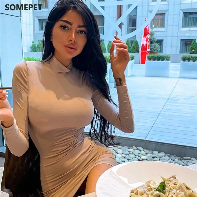 Basic White Turtleneck Long Sleeve Slim Package Hips Mini Short Dress Spring Autumn Women Sexy Bodycon Party Dress Vestidos
Basic White Turtleneck Long Sleeve Slim Package Hips Mini Short Dress Spring Autumn Women Sexy Bodycon Party Dress Vestidos