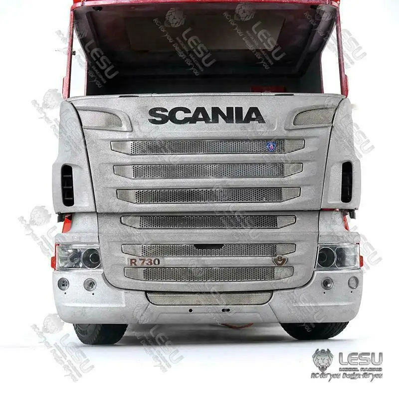 Металлический передний бампер LESU для трактора 1/14 TAMIYA RC Scania R730|Радиоуправляемые