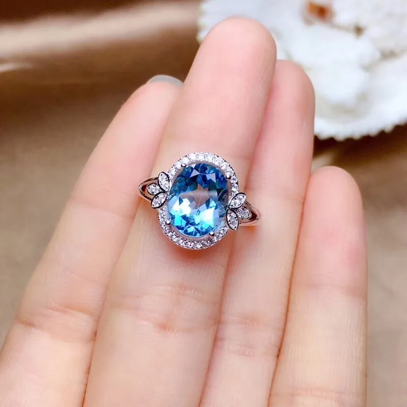 HOYON 14K White Gold color Sapphire Ring for Women Fine Jewelry Microset Swiss Aquamarine Topaz Oval Engagement Wedding Ring
HOYON 14K White Gold color Sapphire Ring for Women Fine Jewelry Microset Swiss Aquamarine Topaz Oval Engagement Wedding Ring