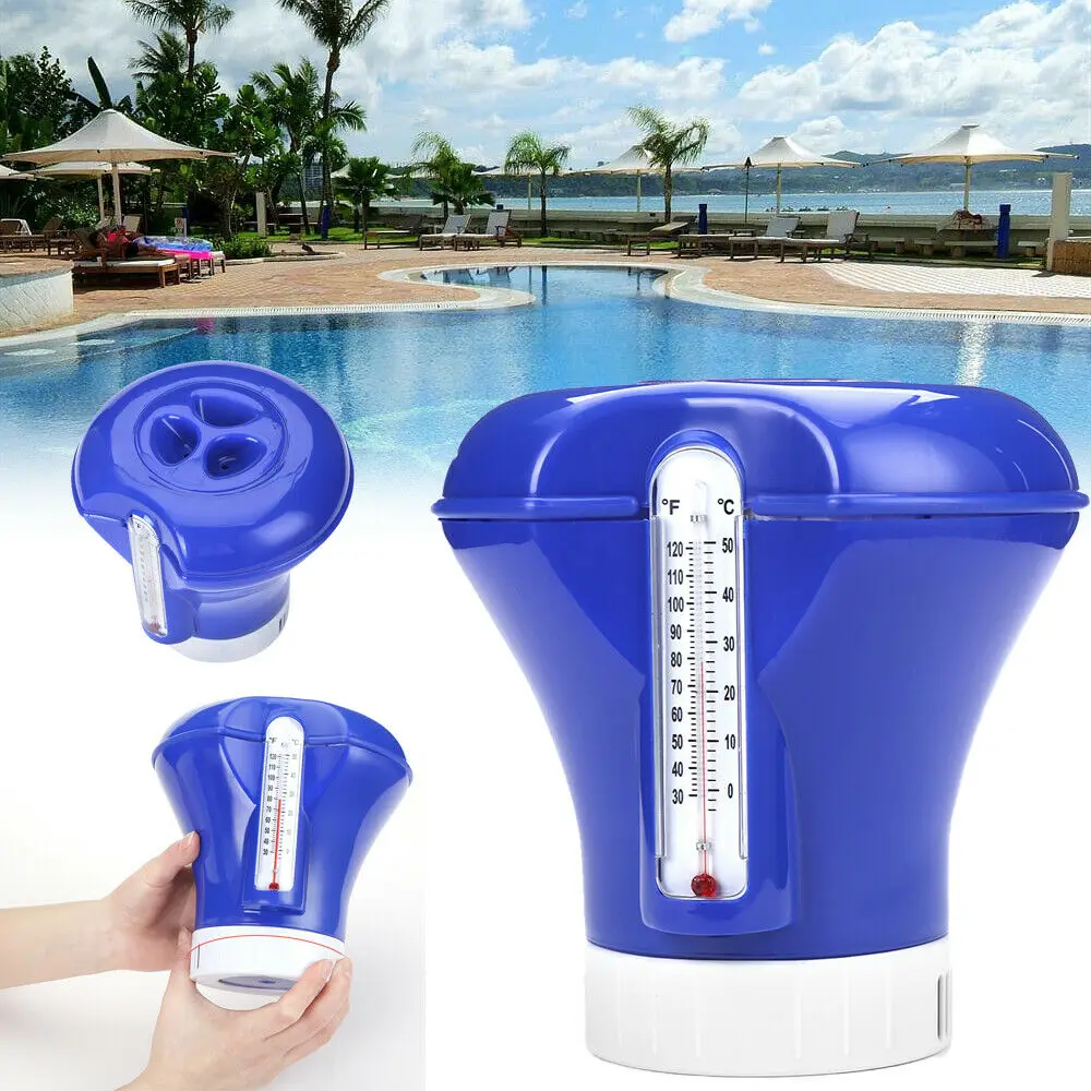 Swimming Pool Chemical Dispenser Chlorine And Bromine Tablet Feeder Floating Thermometer
Swimming Pool Chemical Dispenser Chlorine And Bromine Tablet Feeder Floating Thermometer