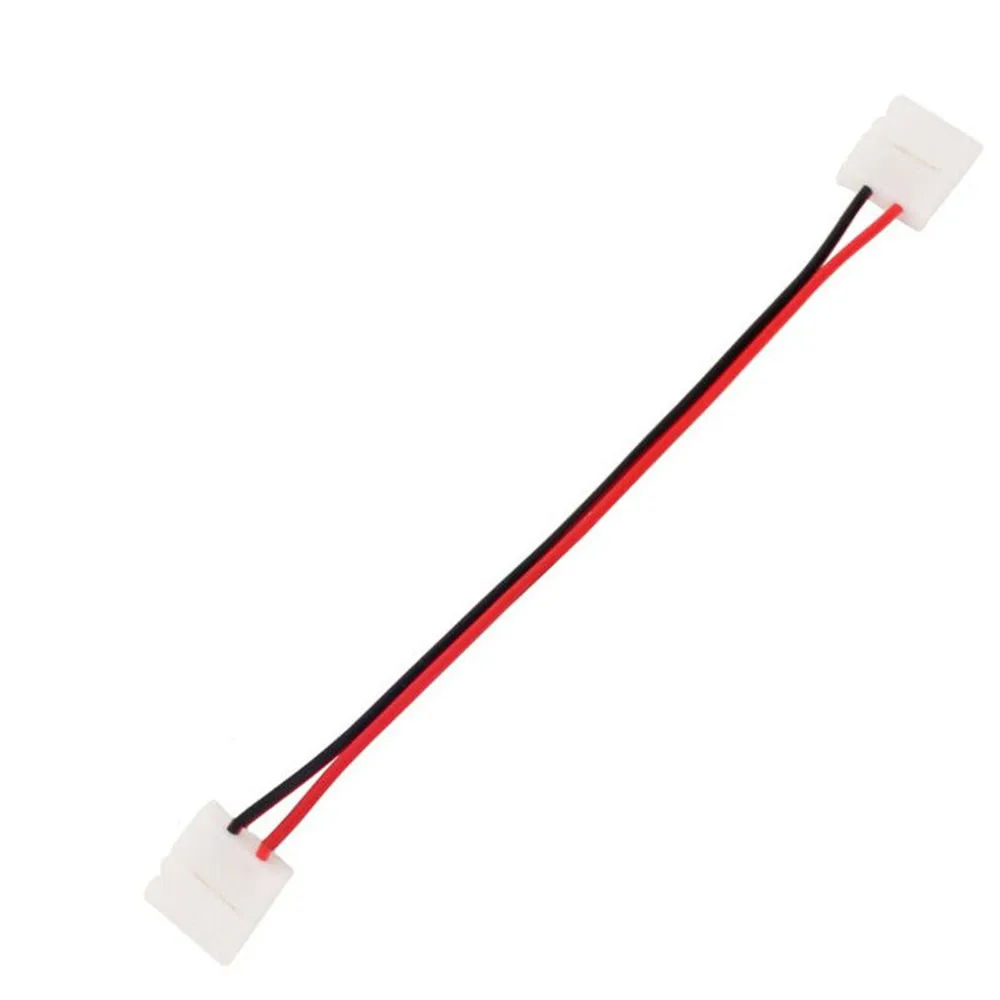 

100 Pcs 2Pin 10mm LED Strip Double Head Free Soldering Connector / 10mm For 5050 5630 5730 Single Color LED Strip
