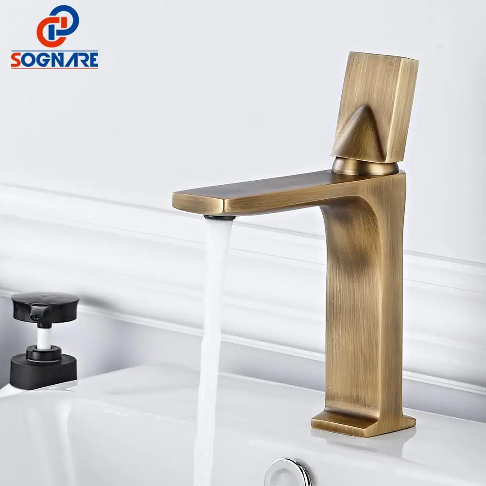SOGANRE Bathroom Basin Faucet Antique Brass Single Handle Cold and Hot Water Tap Bathroom Sink Faucet Deck Mount Wash Mixer Taps
SOGANRE Bathroom Basin Faucet Antique Brass Single Handle Cold and Hot Water Tap Bathroom Sink Faucet Deck Mount Wash Mixer Taps