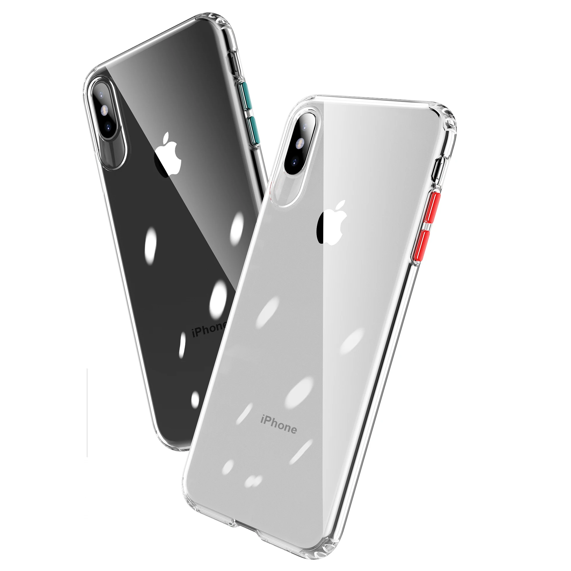 Transparent Anti Fall Phone Case For iphone 7 8 Fresh Colorful Push Button Clear Cover Coque for X XR XS Max Funds|Бамперы| |