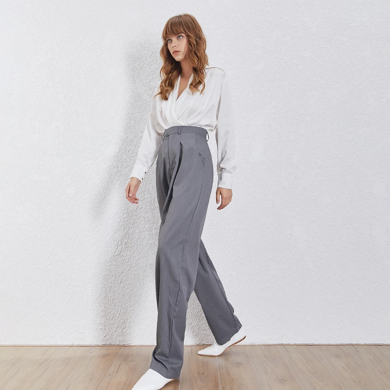 SISPELL Casual Ruched High Waist Women's Straight Wide-leg Pants Loose Elegant For Female Trousers 2020 Fashion Autumn New
SISPELL Casual Ruched High Waist Women's Straight Wide-leg Pants Loose Elegant For Female Trousers 2020 Fashion Autumn New