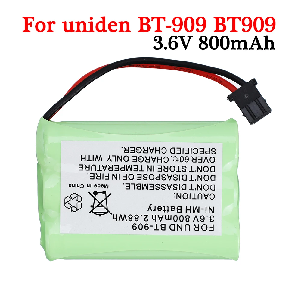 

3.6v Rechargeable Battery for Uniden BT-909 BT909 Walkie-talkie Battery 3*AAA Ni-MH 800mAh Cordless Phone Battery Pack