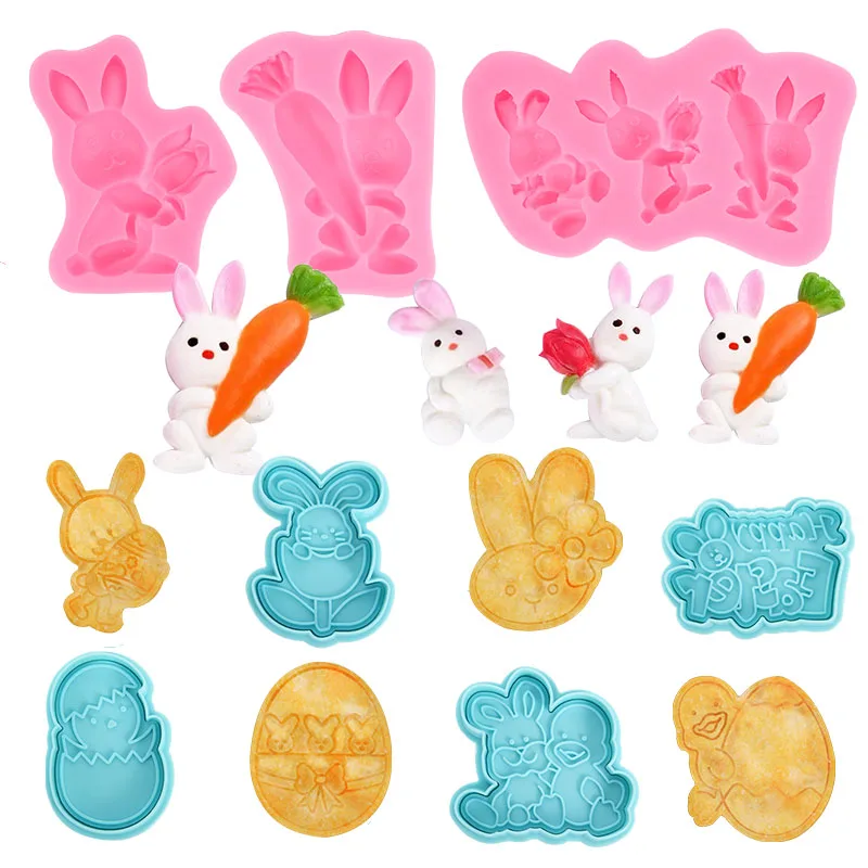 Rabbit Easter Bunny Carrot Egg Fondant Cake Molds Cupcake Decorating Tools Cookie Cutter Easter Festival Kitchen Accessories
Rabbit Easter Bunny Carrot Egg Fondant Cake Molds Cupcake Decorating Tools Cookie Cutter Easter Festival Kitchen Accessories