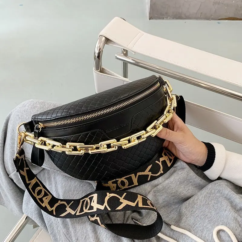 Thick Chain Women's Fanny Pack Plaid leather Waist Bag Shoulder Crossbody Chest Bags Luxury Designer Handbags Female Belt Bag
Thick Chain Women's Fanny Pack Plaid leather Waist Bag Shoulder Crossbody Chest Bags Luxury Designer Handbags Female Belt Bag