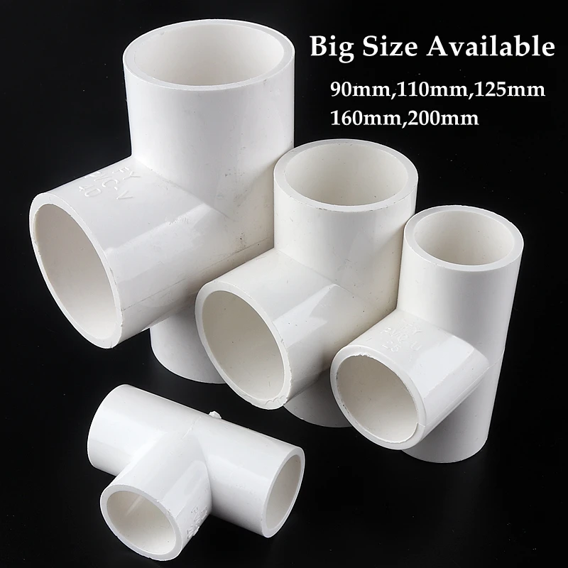 1pc Big Size 63~200mm PVC Pipe Equal Tee 3 Ways Connector Fittings Irrigation System Water Supply White Hard Tube Connectors
1pc Big Size 63~200mm PVC Pipe Equal Tee 3 Ways Connector Fittings Irrigation System Water Supply White Hard Tube Connectors