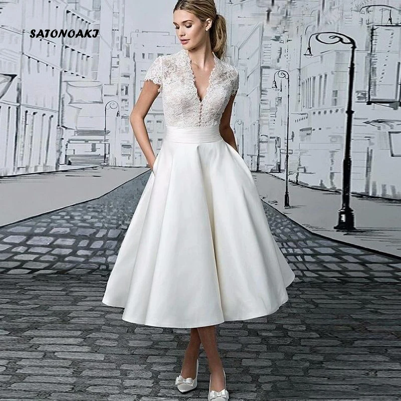 Vestidos De Novia 2021 Vintage Lace Satin Short Wedding Dresses for Women Bridal Gowns Robe Mariage Sukienka France Online Shop
Vestidos De Novia 2021 Vintage Lace Satin Short Wedding Dresses for Women Bridal Gowns Robe Mariage Sukienka France Online Shop
