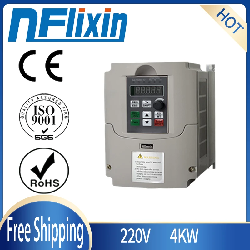 Однофазный регулятор скорости NFLIXIN, 220 В, 4 кВт, VFD, частотно-регулируемый инвертор для управления скоростью двигателя, 3-фазный выход
Однофазный регулятор скорости NFLIXIN, 220 В, 4 кВт, VFD, частотно-регулируемый инвертор для управления скоростью двигателя, 3-фазный выход