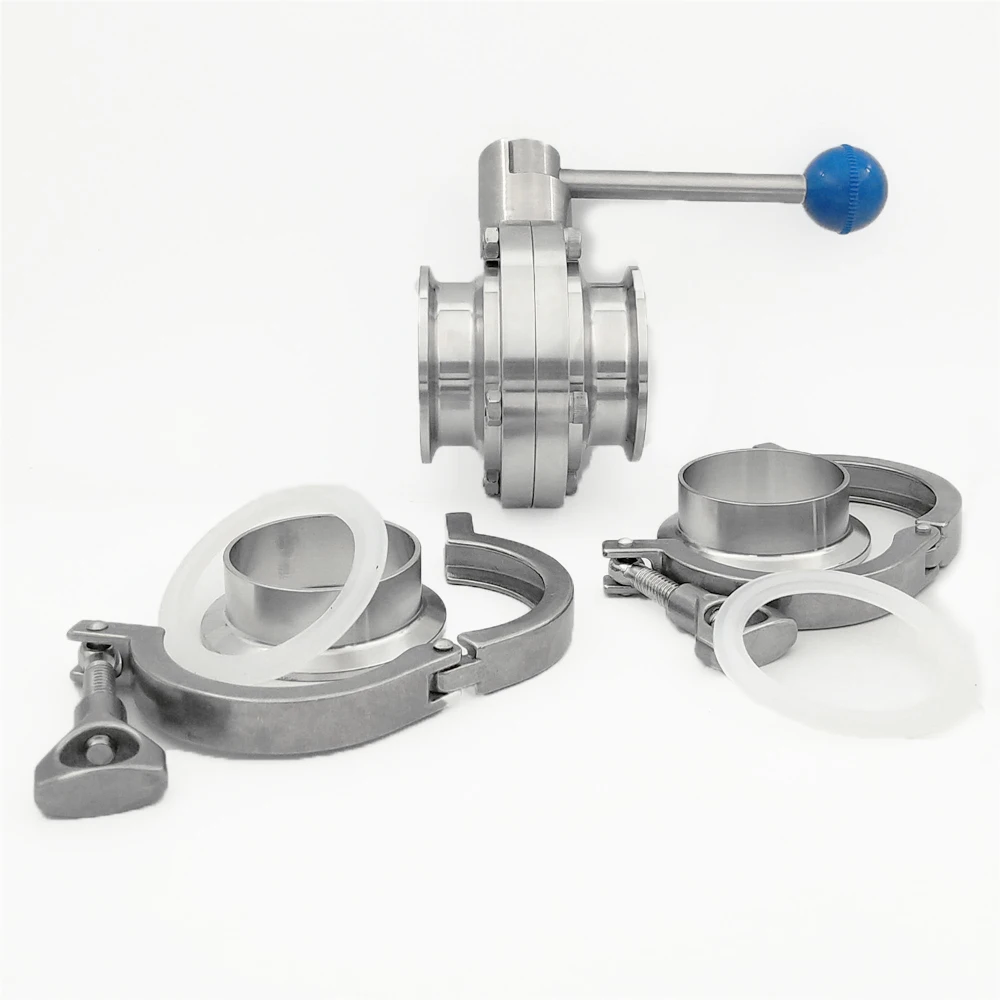 SS304 Sanitary Tri Clamp Butterfly Valve Set Stainless Steel 1 Tri Clamp Butterfly Valve 2 Clamp 2 Ferrule 2 Gasket
SS304 Sanitary Tri Clamp Butterfly Valve Set Stainless Steel 1 Tri Clamp Butterfly Valve 2 Clamp 2 Ferrule 2 Gasket