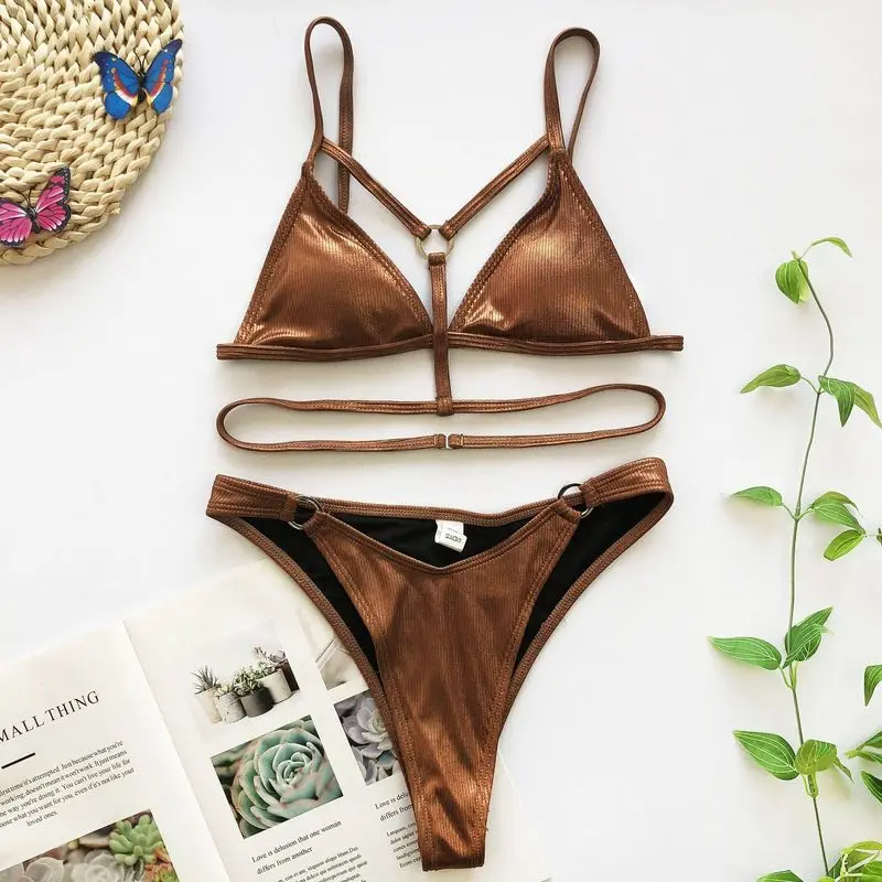 Swimwear Women 2020 Metal Ring Bikini Set Two Piece Sexy Swimming Suit Backless Women Beachwear Thong Bikinis Swimsuit New
Swimwear Women 2020 Metal Ring Bikini Set Two Piece Sexy Swimming Suit Backless Women Beachwear Thong Bikinis Swimsuit New