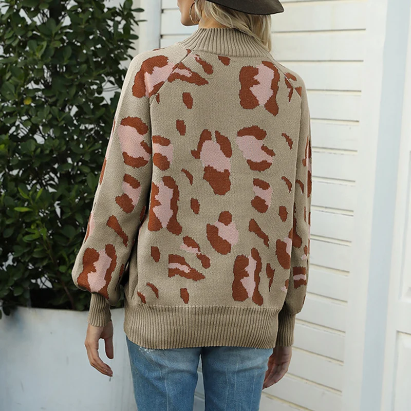 Spring Autumn Women's Sweaters Casual Pullover Jumpers Long Sleeve Sweater Losse Knitted Sweaters 2021 Leopard Mock Neck Pull
Spring Autumn Women's Sweaters Casual Pullover Jumpers Long Sleeve Sweater Losse Knitted Sweaters 2021 Leopard Mock Neck Pull