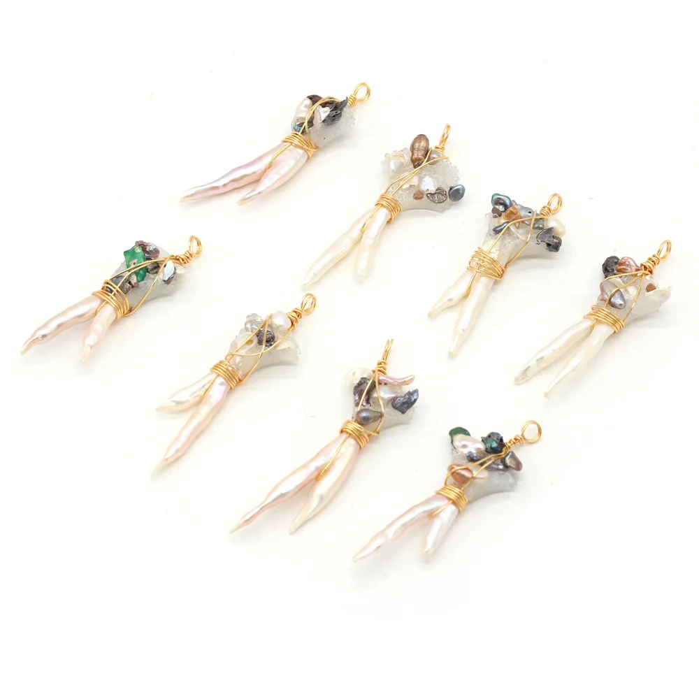 Natural Freshwater Pearls Pendant Reiki Heal Gold Color Wire Wrap Pearl for Necklace Earrings Jewelry Making DIY Gift
Natural Freshwater Pearls Pendant Reiki Heal Gold Color Wire Wrap Pearl for Necklace Earrings Jewelry Making DIY Gift
