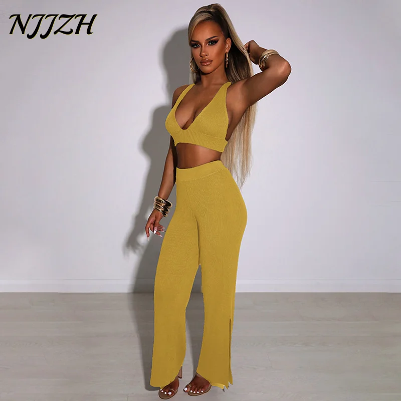 NJJZH 2021 winter spring Fashion Solid Sexy Vest Deep V Neck Hollow Out Backless Patchwork Sleeveless High waist trouser suit
NJJZH 2021 winter spring Fashion Solid Sexy Vest Deep V Neck Hollow Out Backless Patchwork Sleeveless High waist trouser suit