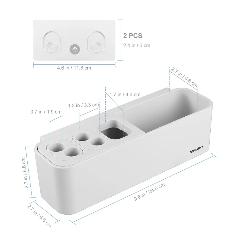 TOPBATHY 1PC Multifunctional Toothbrush Holder Wall Mounted Drilling Storage Organizer for Bathroom Home
TOPBATHY 1PC Multifunctional Toothbrush Holder Wall Mounted Drilling Storage Organizer for Bathroom Home