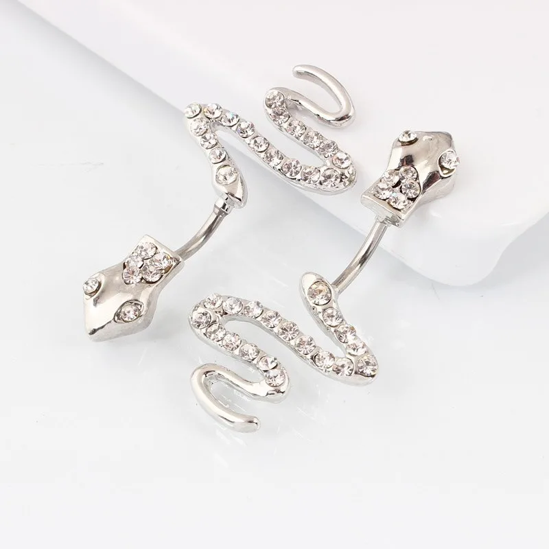 Surgical Steel Bar Snake Belly Button Ring Fashion Lady Crystal Body Piercing Navel Belly Jewelry
Surgical Steel Bar Snake Belly Button Ring Fashion Lady Crystal Body Piercing Navel Belly Jewelry