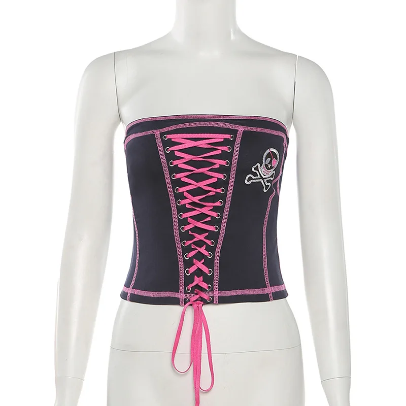 Off Shoulder Slash Neck Women Tube Top Gothic Punk Lace Up Crop Top Club Party Outfit Strapless Tee 2021 Summer Fitness Yuqung
Off Shoulder Slash Neck Women Tube Top Gothic Punk Lace Up Crop Top Club Party Outfit Strapless Tee 2021 Summer Fitness Yuqung