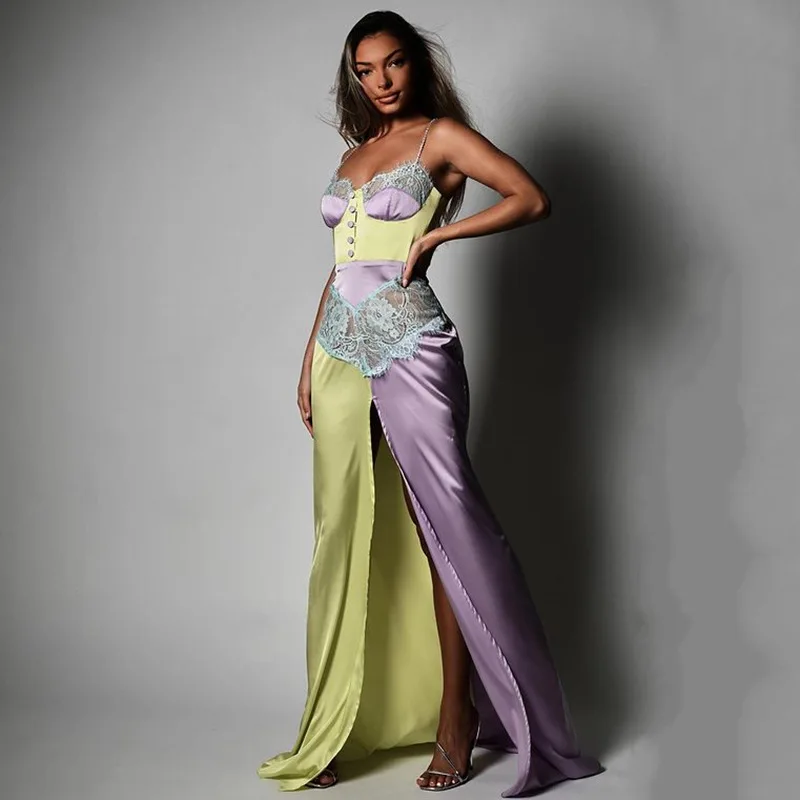 Cut Out Lace Slit Maxi Dress Women Sleeveless Backless Club Party Button Up Long Dresses Elegant Outfits Vestidos
Cut Out Lace Slit Maxi Dress Women Sleeveless Backless Club Party Button Up Long Dresses Elegant Outfits Vestidos
