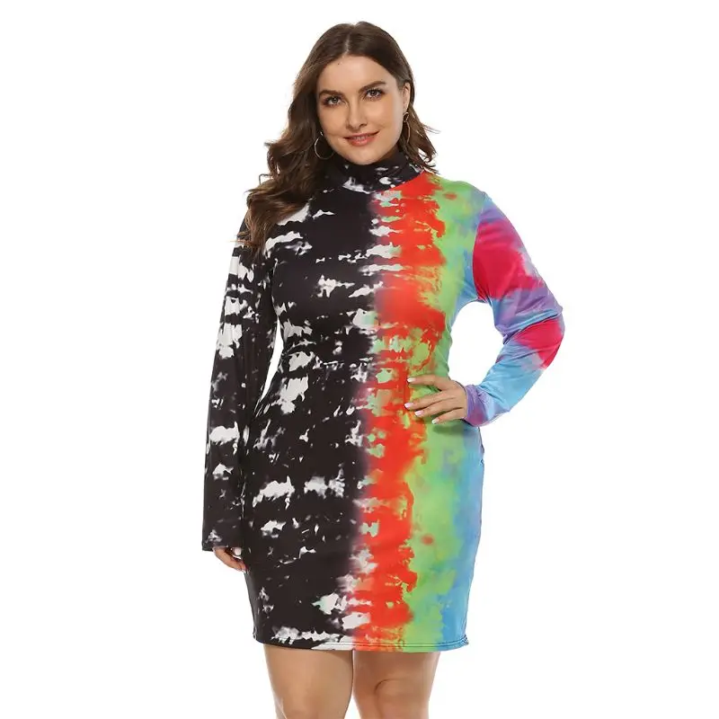 Women Long Sleeve Turtleneck Bodycon Midi Dress Color Block Tie-Dye Clubwear 4XL
Women Long Sleeve Turtleneck Bodycon Midi Dress Color Block Tie-Dye Clubwear 4XL