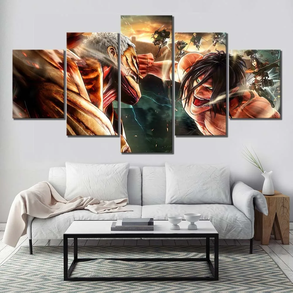 Modular Poster Canvas Painting Wall Artwork 5 Pieces Attack On Titan Anime Hd Printed Home Decoration Pictures For Living Room
Modular Poster Canvas Painting Wall Artwork 5 Pieces Attack On Titan Anime Hd Printed Home Decoration Pictures For Living Room