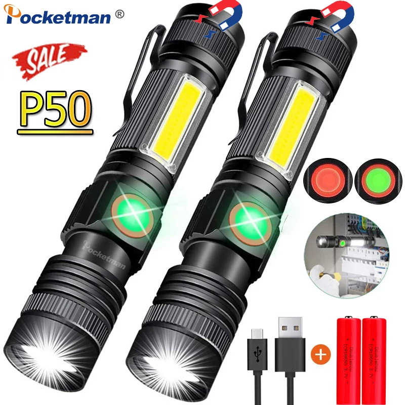40000LM Flashlight Magnetic Super Bright LED Torch USB Rechargeable with COB Sidelight a pocket clip Zoomable for Car Repair
40000LM Flashlight Magnetic Super Bright LED Torch USB Rechargeable with COB Sidelight a pocket clip Zoomable for Car Repair