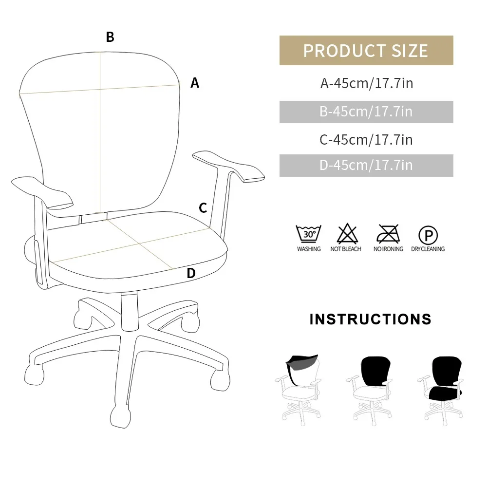 Solid Color Elastic Stretch Computer Chair Cover Spandex Office Rotatable Chair Seat Covers Armchair Slipcovers Housse De Chaise
Solid Color Elastic Stretch Computer Chair Cover Spandex Office Rotatable Chair Seat Covers Armchair Slipcovers Housse De Chaise