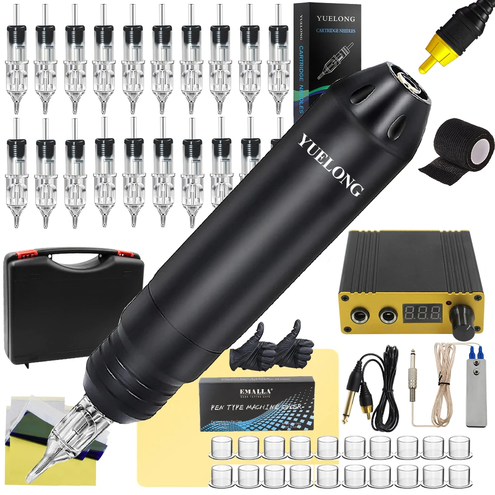 Yuelong Tattoo Pen Machine Kit with Power Supply Cartridges Needles Foot Pedal Set Accessories for Tattoo Beginner Artist Supply
Yuelong Tattoo Pen Machine Kit with Power Supply Cartridges Needles Foot Pedal Set Accessories for Tattoo Beginner Artist Supply