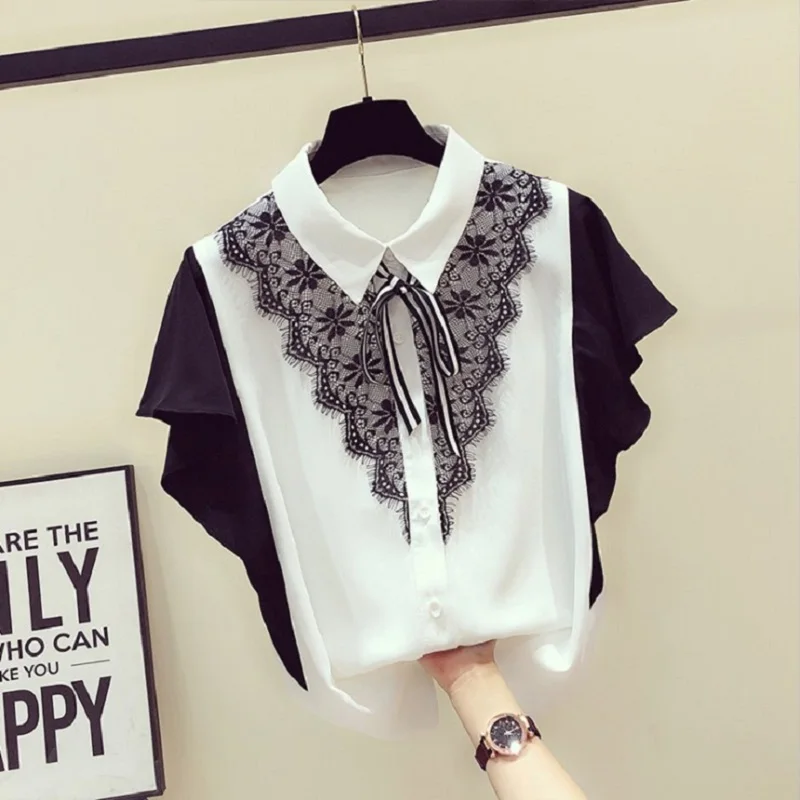 Autumn Summer Top Retro Print Chiffon Shirt Sweet Elegant Women Blouses Casual Short Sleeve Office Slim Korean Tops Blusas Mujer
Autumn Summer Top Retro Print Chiffon Shirt Sweet Elegant Women Blouses Casual Short Sleeve Office Slim Korean Tops Blusas Mujer