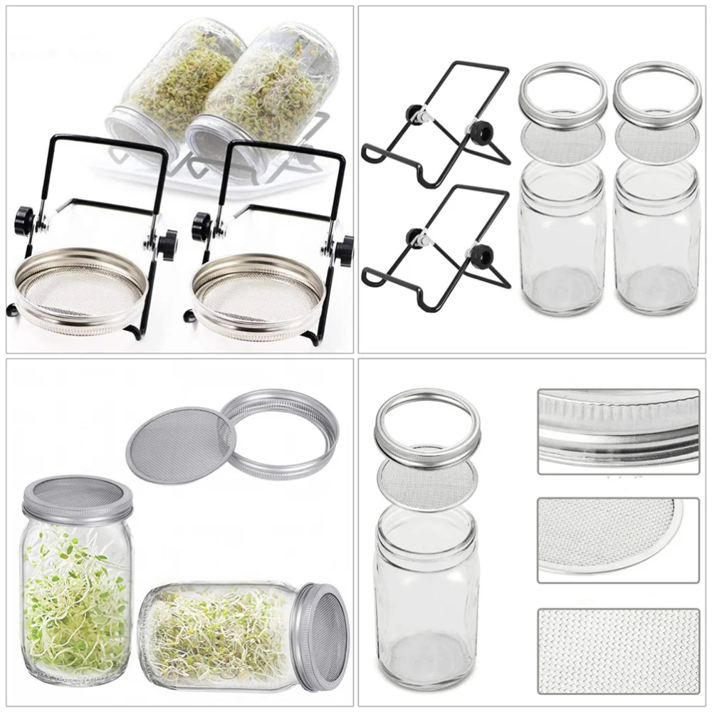 1 Set Stainless Steel Lid Mason Jars Sprouters Sprouting Kit with Racks (Transparent)
1 Set Stainless Steel Lid Mason Jars Sprouters Sprouting Kit with Racks (Transparent)