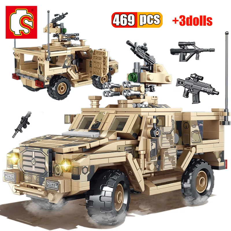 SEMBO 469Pcs Military Army Mine Protected Vehicle Building Blocks Soldier SWAT War Weapons Model Educational Bricks Toys For Boy
SEMBO 469Pcs Military Army Mine Protected Vehicle Building Blocks Soldier SWAT War Weapons Model Educational Bricks Toys For Boy