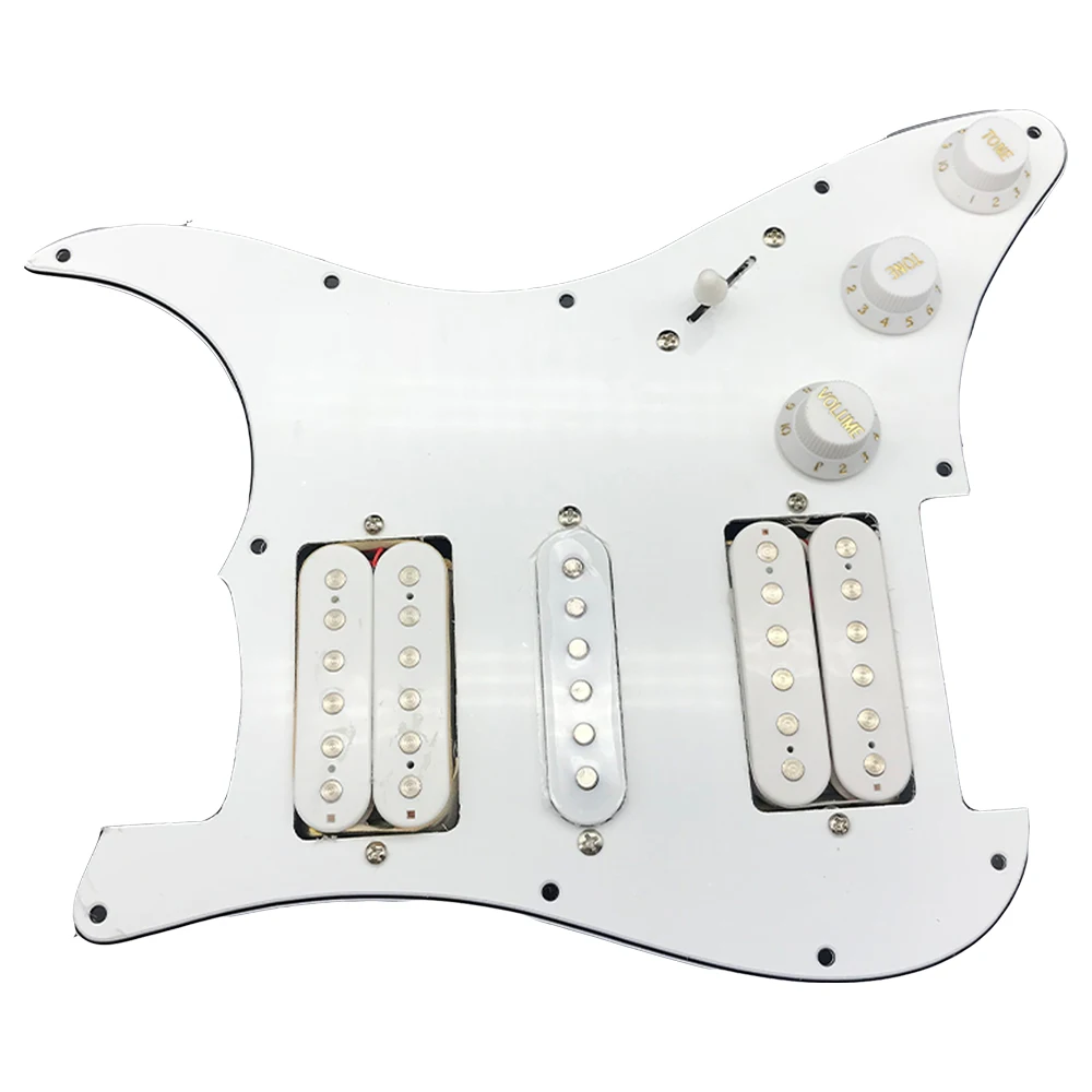 White 3-ply HSH Loaded Prewired Guitar Pickguard Pickup for FD ST Style Electric Guitar Dropshipping
White 3-ply HSH Loaded Prewired Guitar Pickguard Pickup for FD ST Style Electric Guitar Dropshipping