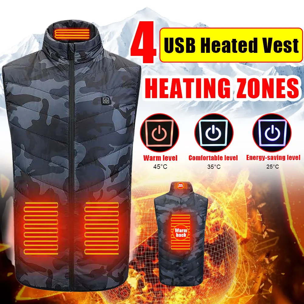 Camouflage 4-Zone Heating Vest Usb Charging Thermal Insulation Heating Suit Three-Speed Thermostat Heating Vest Fishing Suit New
Camouflage 4-Zone Heating Vest Usb Charging Thermal Insulation Heating Suit Three-Speed Thermostat Heating Vest Fishing Suit New