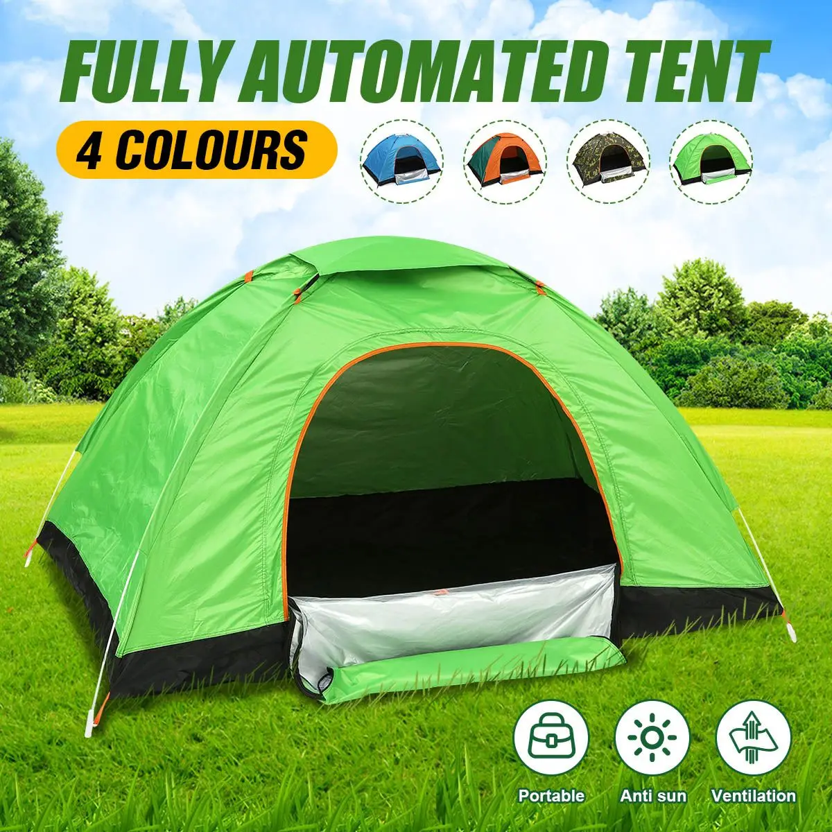 4 Colors Waterproof Foldable Tents Free Building Automatic Quick Opening Outdoor Travelling Camping Tent Beach Sun Shelter
4 Colors Waterproof Foldable Tents Free Building Automatic Quick Opening Outdoor Travelling Camping Tent Beach Sun Shelter