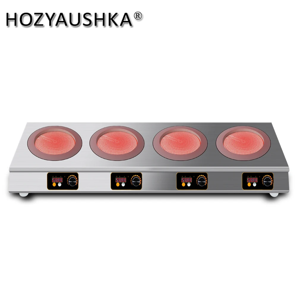 Электрическая керамическая плита HOZYAUSHKA 2000 Вт * 4 мощная полностью из нержавеющей
