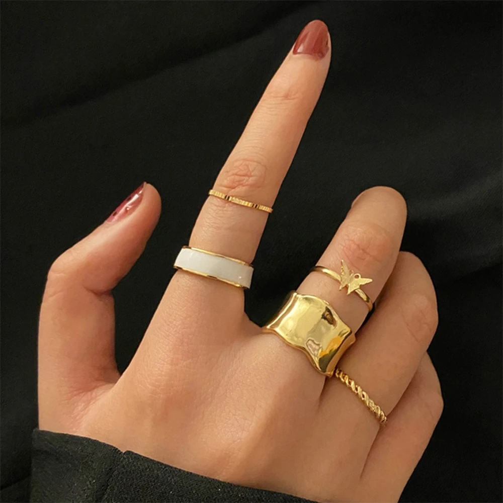 5PCS/SET Trendy Gold Butterfly Rings For Women Lover Couple Rings Set Engagement Wedding Open Rings Punk Gold Ring Jewelry
5PCS/SET Trendy Gold Butterfly Rings For Women Lover Couple Rings Set Engagement Wedding Open Rings Punk Gold Ring Jewelry