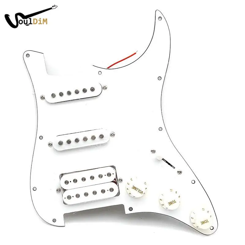 White SSH Loaded Prewired Electric Guitar Pickguard Pickup Set 3Ply Pickups for FD ST Style Guitar
White SSH Loaded Prewired Electric Guitar Pickguard Pickup Set 3Ply Pickups for FD ST Style Guitar