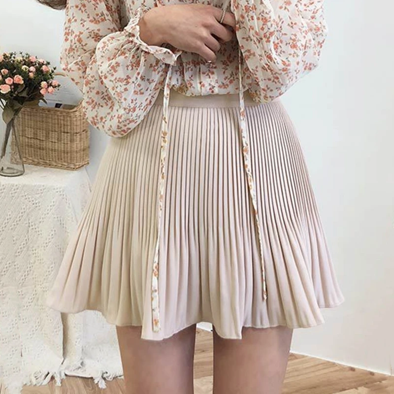 Korean Summer Sweet Solid Pleated Skirt Harajuku Casual High Waist Slim Mini A-line Skirts Chiffon Short Skirt Female
Korean Summer Sweet Solid Pleated Skirt Harajuku Casual High Waist Slim Mini A-line Skirts Chiffon Short Skirt Female
