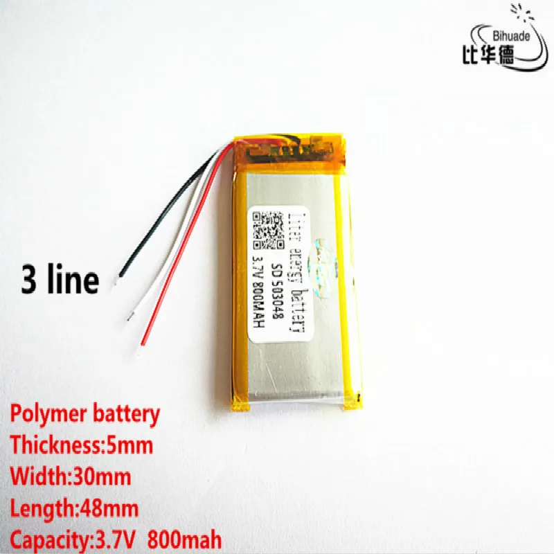 5pcs/lot 3 line Good Qulity 3.7V,800mAH,503048 Polymer lithium ion / Li-ion battery for TOY,POWER BANK,GPS,mp3,mp4
5pcs/lot 3 line Good Qulity 3.7V,800mAH,503048 Polymer lithium ion / Li-ion battery for TOY,POWER BANK,GPS,mp3,mp4