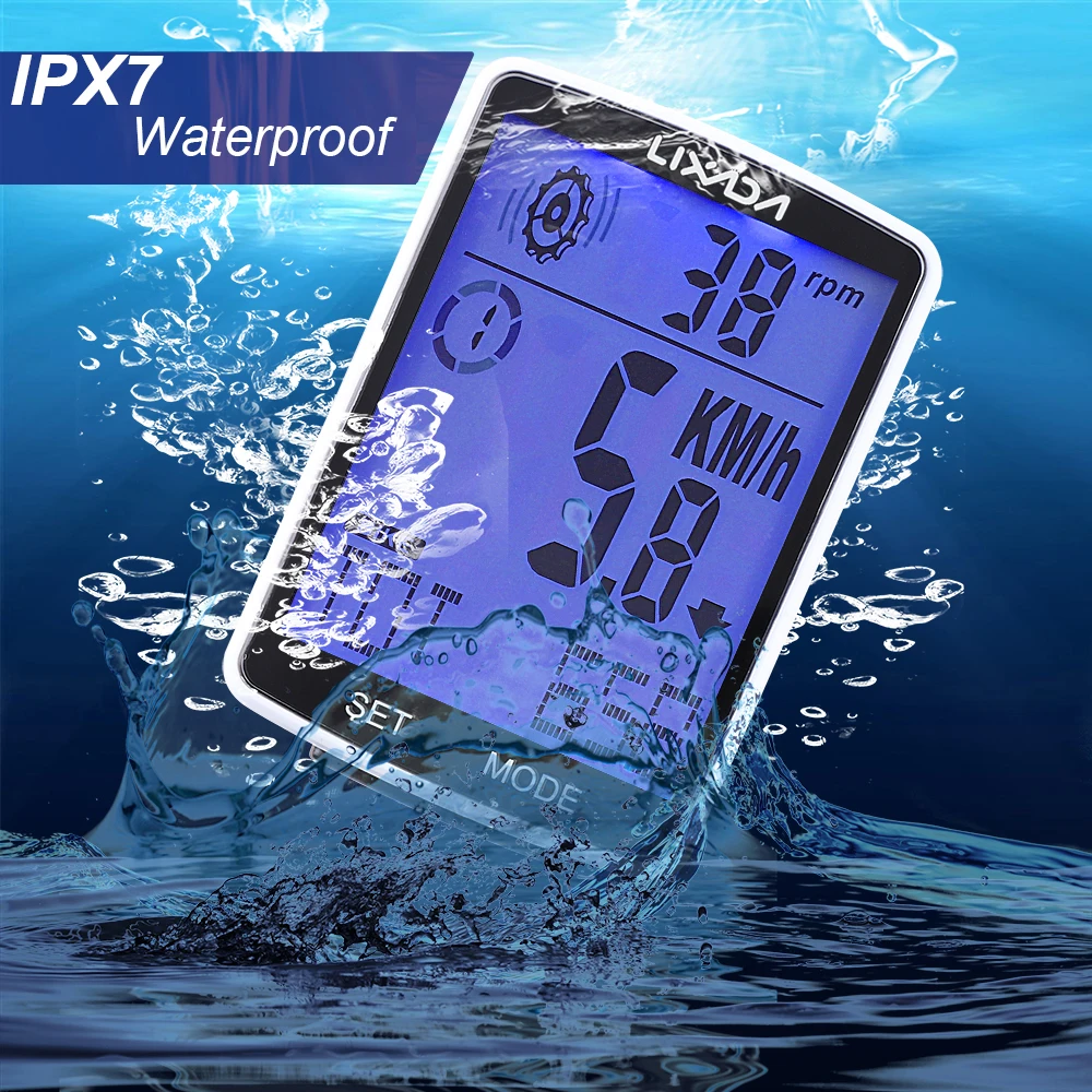 

LIXADA 3 in 1 Wireless Bike Computer with Heart Rate Sensor Mountain Bike Speedometer Odometer IPX7 Waterproof Cycling Stopwatch