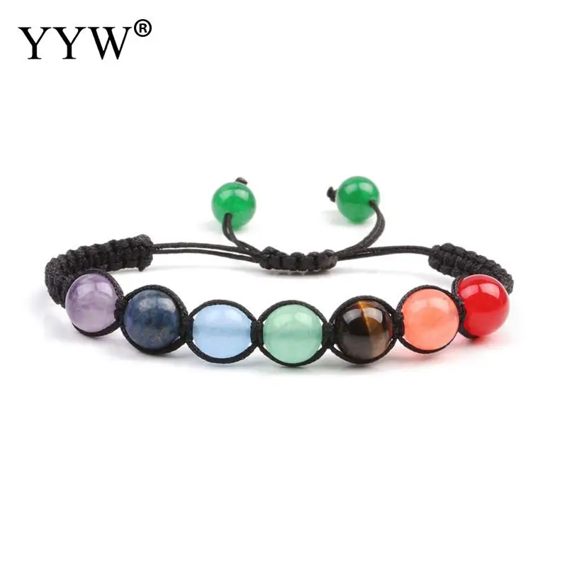 Unisex Gem Stone Bracelets Nylon Cord Chain Natural Adjustable Fashion Couple Wristband Classical Women Men Ornaments | Украшения и