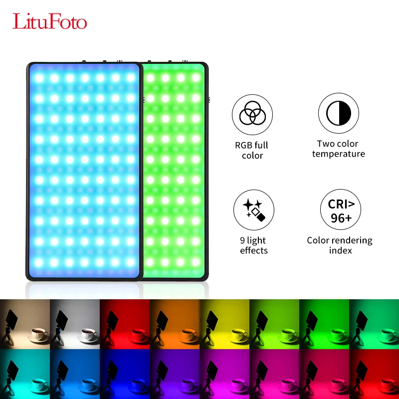 

LituFoto RGB R18 Full Color Portable Hand Held Fill Lamp 13 W 3200k-7500k 4040mah Battery Camera Video LED Lights For Youtube