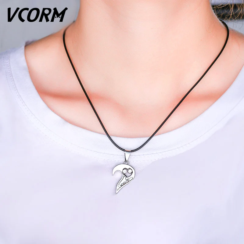 VCORM 2 PCS Paired Zircon Heart Necklaces Fashion Elegant Crystal Love Rope Chain Pendant Necklace for Women Men Jewelry Gift
VCORM 2 PCS Paired Zircon Heart Necklaces Fashion Elegant Crystal Love Rope Chain Pendant Necklace for Women Men Jewelry Gift