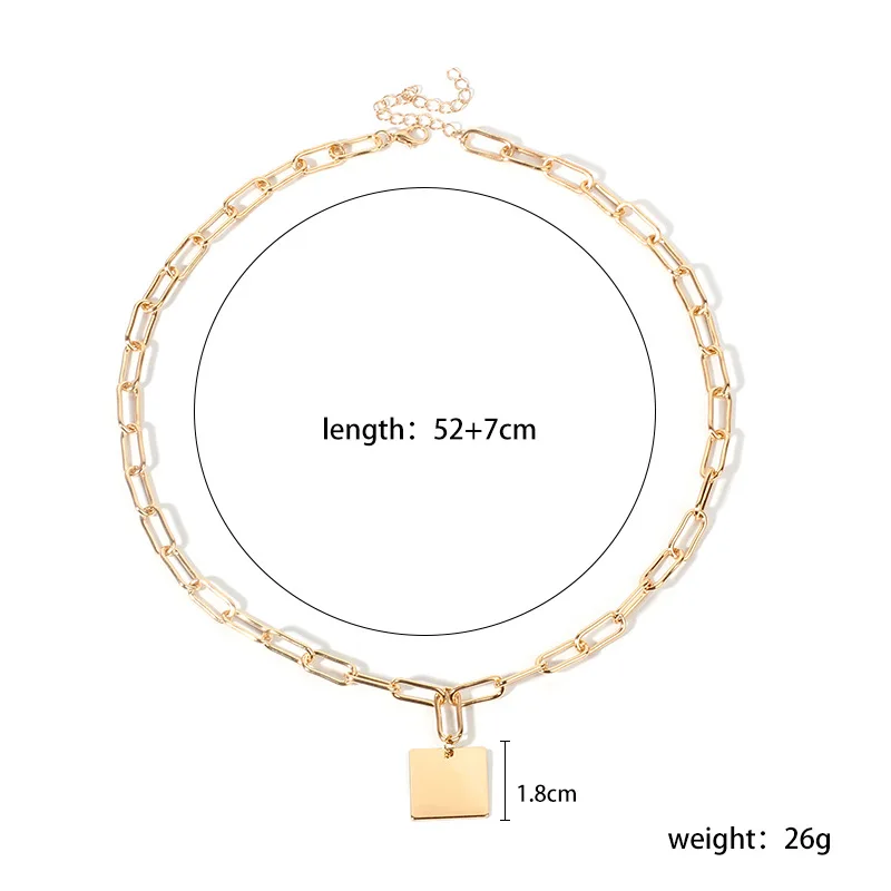 Luokey Bohemian Square Pendant Necklace Fashion Wide Chains Dangle Women Necklaces Simple Hip Hop Jewelry Wholesale Colier Femme
Luokey Bohemian Square Pendant Necklace Fashion Wide Chains Dangle Women Necklaces Simple Hip Hop Jewelry Wholesale Colier Femme