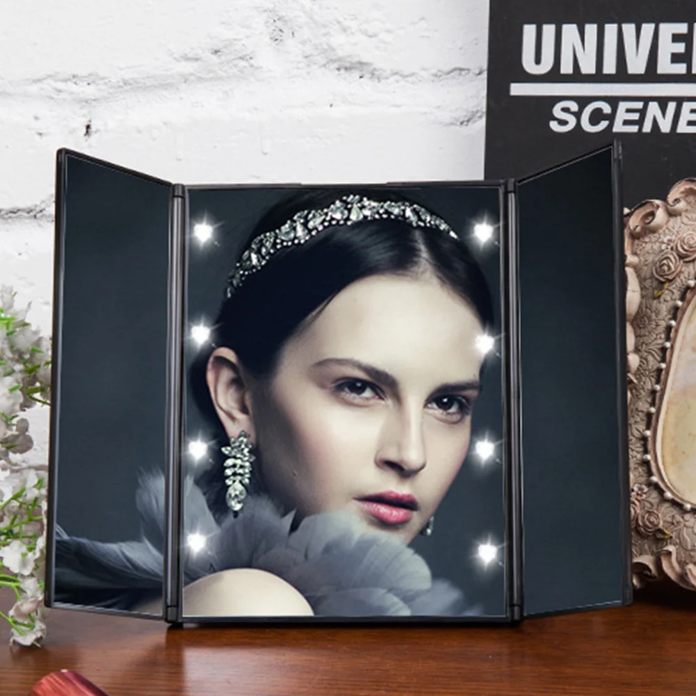 Makeup Mirror Trifold Mirror With LED Lights Portable High Definition Cosmetic Mirror For Girls Women Makeup Mirror
Makeup Mirror Trifold Mirror With LED Lights Portable High Definition Cosmetic Mirror For Girls Women Makeup Mirror